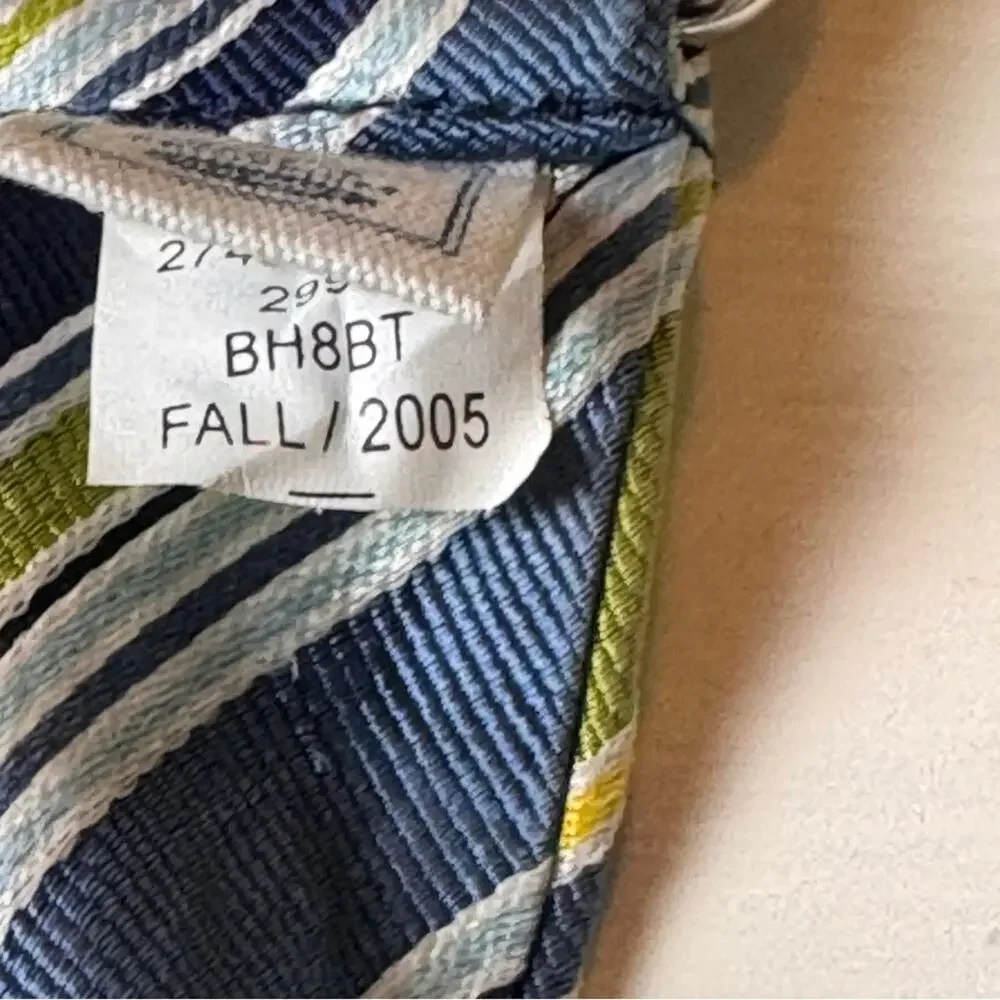 Old Navy  VIntage Y2K Style  Adjustable  Blue & Green Silk Tie Belt Sz S